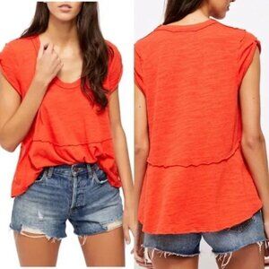 Free People / We the Free‎ Sweetness Tee in Flame - Women's X-Small